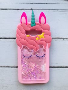 Чохол силіконовий 3D Case з рухливими блискітками на Samsung Galaxy J5 рожевий Єдиноріг