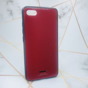 Силіконовий чохол Glass case зі скляною задньою панеллю для Xiaomi Redmi 6A Червоний