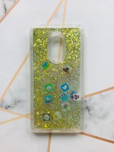 Прозорий силіконовий чохол з плаваючими іконками додатків для Xiaomi Redmi Note 4 / Note 4X Золото