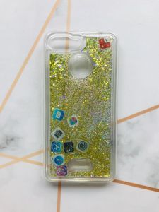 Прозорий силіконовий чохол з плаваючими іконками додатків для Xiaomi Redmi 6 Золотий