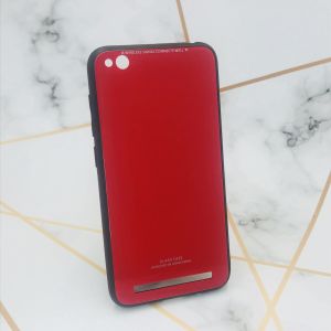 Силіконовий чохол Glass case зі скляною задньою панеллю для Xiaomi Redmi 5A Red