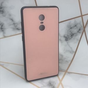 Силіконовий чохол Glass case зі скляною задньою панеллю для Xiaomi Redmi Note 4 / 4х Рожевий