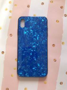 Силіконовий чохол "Мармур блискучий" для iPhone XS MAX Синій