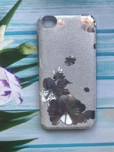 Силіконовий чохол Shine Silicone Case для Xiaomi Redmi Go Срібний з квітами