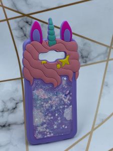 Чохол силіконовий 3D Case з рухливими блискітками на Samsung Galaxy J5 Єдиноріг фіолетовий