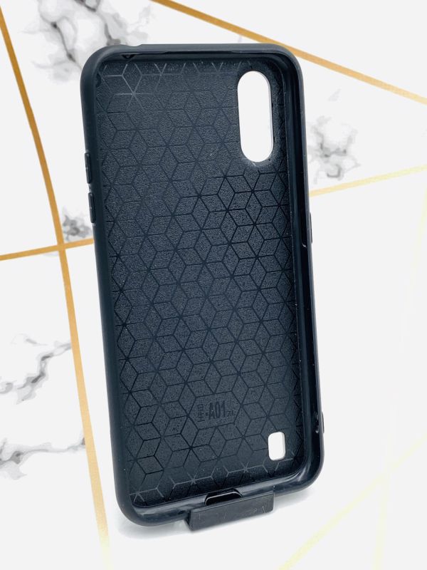 Силіконовий чохол Glass case зі скляною задньою панеллю для Samsung А01 Дівчина і вежа