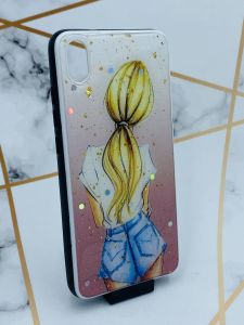 Силіконовий чохол з блискітками для Xiaomi Redmi 7A Дівчина зі спини