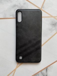 Силіконовий чохол з тисненням для Samsung Galaxy А10 (2019) / А105 Чорний