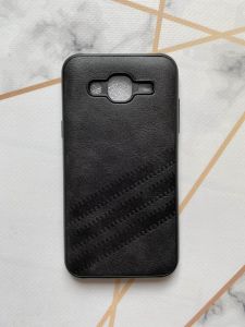 Силіконовий чохол з тисненням для Samsung Galaxy J5 Чорний