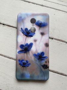 Силіконовий матовий чохол для Xiaomi Redmi 5 Сині квіти