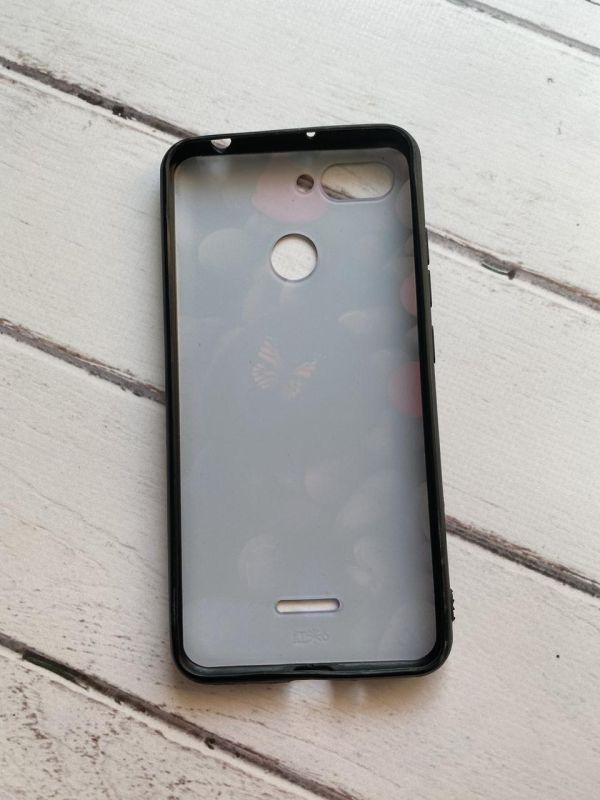 Захисний глянсовий чохол із малюнком для Xiaomi Redmi 6 Метелик на камені