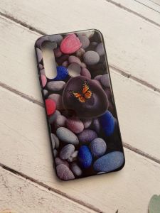 Захисний глянцевий чохол з рисункомдля Xiaomi Redmi Note 8 Метелик на камені