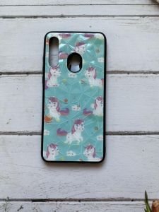 Силіконовий глянцевий чохол "Скляні ромби" для Huawei P30 Lite Єдиноріг