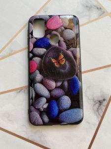 Захисний глянцевий чохол з малюнком для Samsung Galaxy M30s Метелик на камені