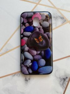 Захисний глянцевий чохол з малюнком для Samsung Galaxy J2 Pro 2018 / J250 Метелик на камені