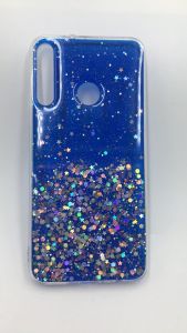 Силіконовий чохол з блискітками для Huawei Р40 lite E / Y7p Фіолетовий