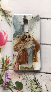 Захисний глянцевий чохол з малюнком для Xiaomi Redmi Note 4 / Note 4X Дівчина в коричневому