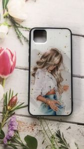 Захисний глянцевий чохол з малюнком для Huawei Y5p Дівчина з коктейлем