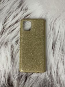 Силіконовий чохол з блискітками для Samsung Galaxy А81 Золотий