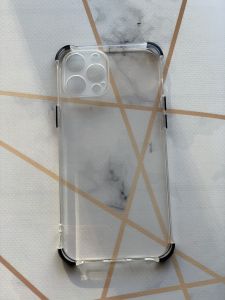 Прозорий силіконовий чохол з потовщеними кутами чорного кольору для iPhone 12 / 12 Pro