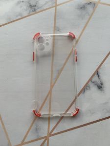 Прозорий силіконовий чохол з потовщеними кутами червоного кольору для iPhone 11 (6,1)