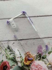 Прозорий силіконовий чохол з потовщеними кутами фіолетового кольору для Samsung Galaxy A01