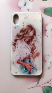 Силіконовий чохол з принтом на iPhone XS MAX Дівчина з коктейлем