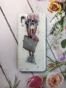 Чохол із принтом та блискітками для Samsung Galaxy А30 (2019) / А305 / A20 (2019) A205 Дівчина з сумкою