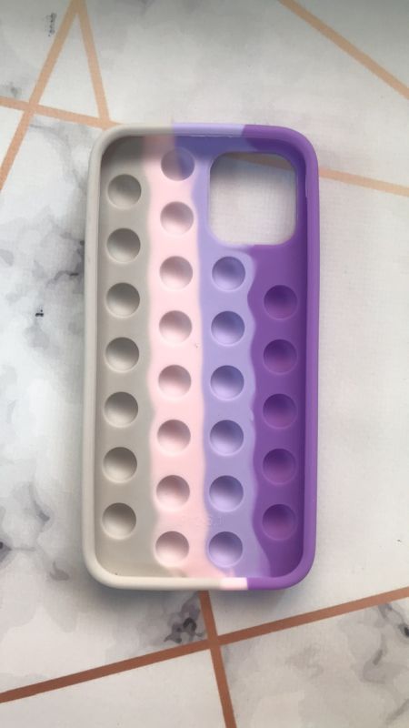 Силіконовий чохол Антистрес Поп-Іт Pop It для iPhone 12 / 12 Pro (6.1) Фіолетовий