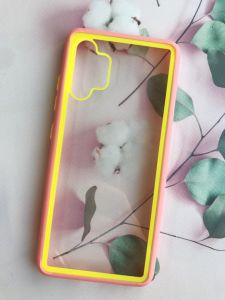 Прозорий чохол з гумовим бампером для Samsung Galaxy A32 Жовто-рожевий