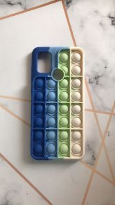 Силіконовий чохол Поп іт Антистрес Поп-Іт Pop It для Samsung Galaxy А21ѕ Попит Синьо-білий