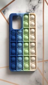 Силіконовий чохол Попит Антистрес Поп-Іт Pop It для Samsung Galaxy A32 Поп іт Синьо-білий