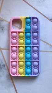 Силіконовий чохол Поп іт Антистрес Поп-Іт Pop It для iPhone 11 (6,1) Попит Рожево-фіолетовий