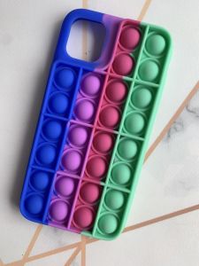 Силіконовий чохол Поп іт Антистрес Поп-Іт Pop It для iPhone 11 (6,1) Попит Синьо-зелений