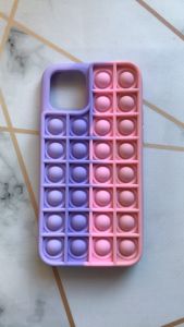 Силіконовий чохол Поп іт Антистрес Поп-Іт Pop It для iPhone 11 Pro (5,8) Попит Фіолетовий + Рожевий