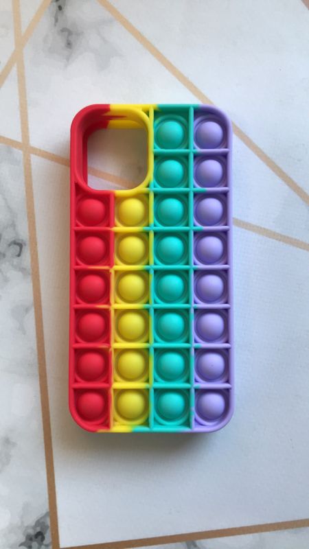 Силіконовий чохол Поп іт Антистрес Поп-Іт Pop It для iPhone mini 12 (5.4) Попит Червоно-Фіолетовий