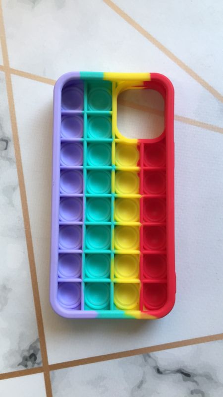 Силіконовий чохол Поп іт Антистрес Поп-Іт Pop It для iPhone mini 12 (5.4) Попит Червоно-Фіолетовий