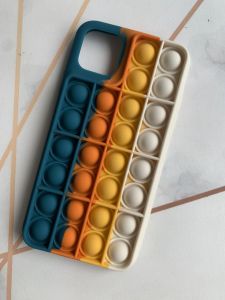 Силіконовий чохол Поп іт Антистрес Поп-Іт Pop It для iPhone 12 Pro Max Попит Бірюзово-білий