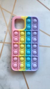 Силіконовий чохол Поп іт Антистрес Поп-Іт Pop It для iPhone 12 Pro Max Попит Рожево-фіолетовий