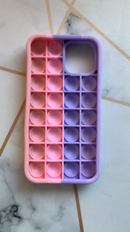 Силіконовий чохол Поп іт Антистрес Поп-Іт Pop It для iPhone 12 Pro Max Попит Рожевий + фіолетовий