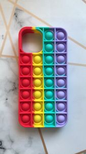 Силіконовий чохол Поп іт Антистрес Поп-Іт Pop It для iPhone 12 Pro Max Попит Червоно-фіолетовий