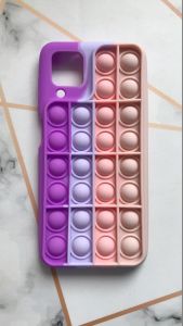 Силіконовий чохол Попит Антистрес Поп-Іт Pop It для Samsung Galaxy A12 Поп іт Фіолетово-рожевий