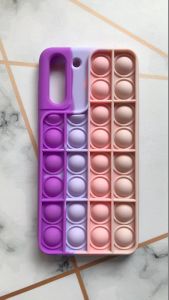 Силіконовий чохол Поп іт Антистрес Поп-Іт Pop It для Samsung Galaxy S21 Plus Фіолетово-рожевий