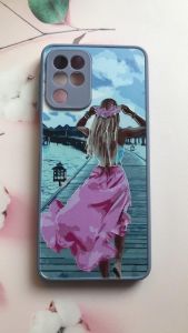 Чохол з принтом для Samsung Galaxy A22 4G / M22 / M32 Дівчина у вінку