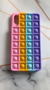 Силіконовий чохол Поп іт Антистрес Поп-Іт Pop It для iPhone XR Попит Рожево-Фіолетовий (Яскравий)