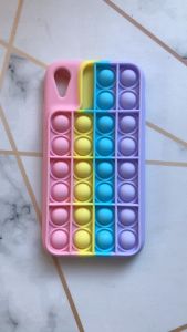 Силіконовий чохол Поп іт Антистрес Поп-Іт Pop It для iPhone XR Попит Рожево-Фіолетовий