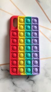 Силіконовий чохол Поп іт Антистрес Поп-Іт Pop It для iPhone XR Попит Червоно-Фіолетовий