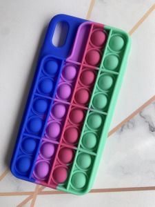 Силіконовий чохол Поп іт Антистрес Поп-Іт Pop It для iPhone XS MAX Попит Синьо-зелений