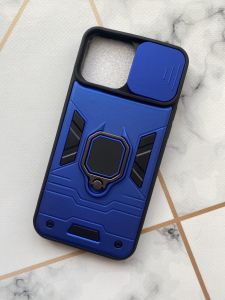 Силіконовий чохол зі слайд-камерою та кільцем-підставкою для iPhone 13 Pro Max Синій