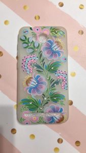 Силіконовий матовий чохол, прикрашений камінням, для Huawei Y3-II Y3-2 Зелено-блакитні квіти